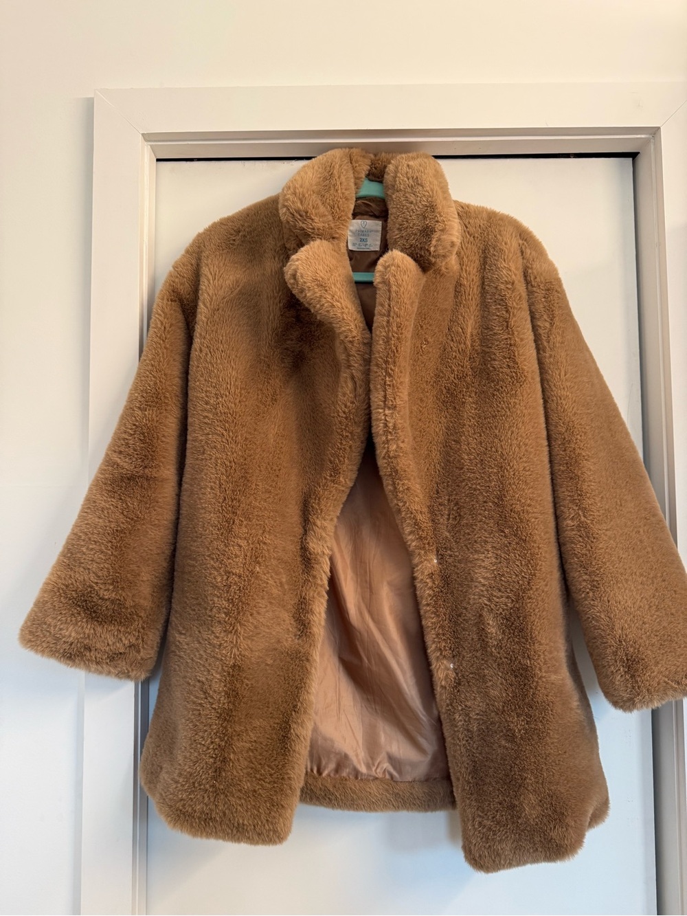 Primark Faux Fur Teddy Coat — Camel